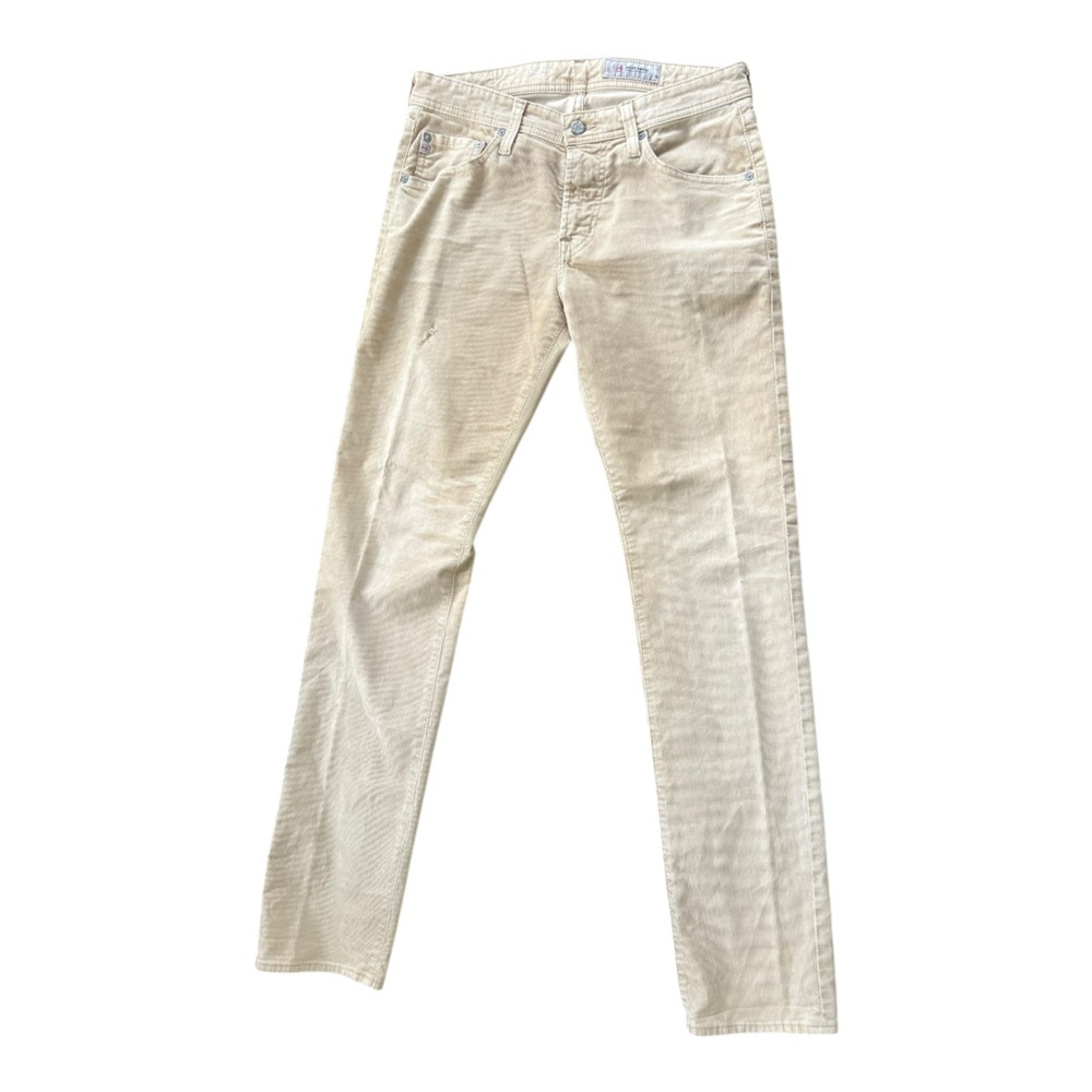 AG Adriano Goldschmied Corduroy Pants Womens Size 31 Beige Slim Straight Casual